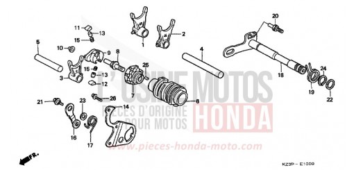 BARILLET DE SELECTION CR250RV de 1997